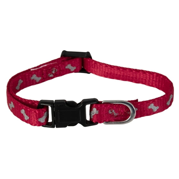 Vibrant Life Reflective Polyester Adjustable Dog Collar, Red, Extra Small XS