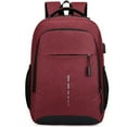 thumbnail image 1 of Mochila para computadora portátil de viaje, mochila para computadora portátil con puerto de carga USB, rojo, 1 of 5