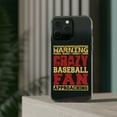 thumbnail image 3 of DistinctInk Clear Case for Apple iPhone 15 (6.1" Screen) - Warning Crazy Baseball Fan Approaching, 3 of 9