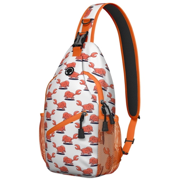 Ocean Sac à Bandoulière - Mignon Crabe Aquarelle Sac à Dos Croisé, Durable et Confortable pour Hommes et Femmes - Design Vie Marine Tropicale pour Randonnée, Escalade, Aventures à la Plage et en Mer