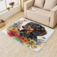 thumbnail image 1 of Dog Floral Area Rug 2x3, Flowers Puppy Rugs for Entryway Bedroom Living Room, Dog Lover Indoor Door Mat, Machine Washable Rug, Non Slip Soft Low Pile Home Decor Carpet 17&-112, 1 of 7