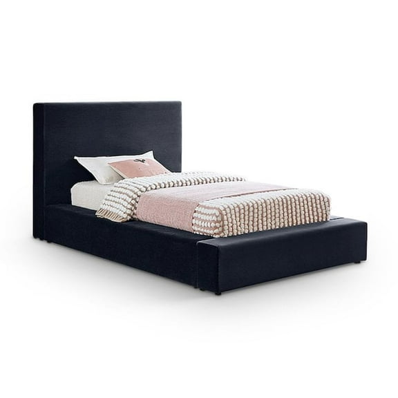 Meridian Furniture Dorian Navy Velvet Twin Bed