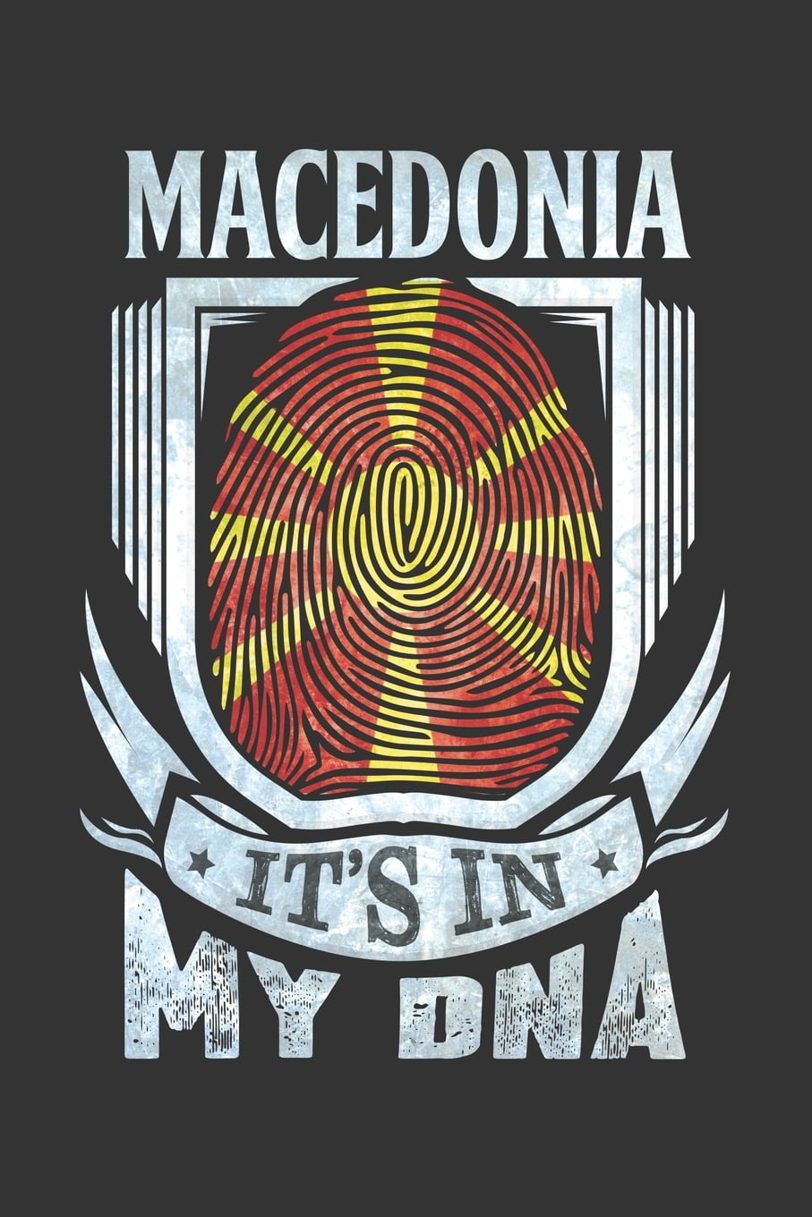Macedonia It's In My DNA Macedonian Thumbprint Flag Diary Planner