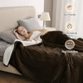 thumbnail image 4 of MARNUR Electric Heated Blanket Queen Size 84''x90'', Fast Heating with Dual Controllers, 10 Heating Levels, 10H Timers, Preheat Function - Brown, 4 of 12
