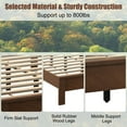 thumbnail image 6 of Gymax Queen Size Bed Frame Platform Slat High Headboard Bedroom Rubber Wood Leg Walnut, 6 of 10
