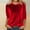 Red, variant on Turilly Fashion Women's Velvet Tops Comfortable Crewneck 3/4 Sleeve Solid Casual T-Shirt Loose Summer Top