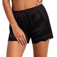 thumbnail image 2 of Womens Slip Shorts for under Dresses Elastic Waist Lace Trim Satin Bloomers Pettipants Culottes Slip Skirt, 2 of 8