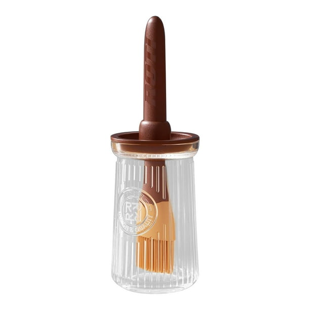Brush de Cocina con Botella, Pala de Barbacoa Larga Mano, Brocha de Aceite de Cocina, Herramienta de Repostería, Resistente a la Corrosión, Plegable, Metal y Plástico, para Barbacoa y Camper