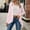 Pink, variant on Women's Rolled Long Sleeve Lightweight Summer Cardigans, Side Split Open Front Beach Coverups White XL