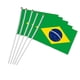 thumbnail image 1 of 10 Pcs/pack Brazil Flag 21x14 Cm Polyester Tangan Melambaikan Bendera Brasil Bendera Tiang Bendera Negara Banner Dengan Plastik, 1 of 5