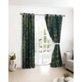 thumbnail image 3 of Green Forest Blackout Curtains for Bedroom/Living Room, Thermal Insulated Kitchen Curtains, Pine Tree Summer Botanical Modern Art Grommet Darkening Window Treatment Drapes 42"x63"x2, 3 of 8