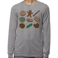 thumbnail image 2 of Christmas Cookie Grid Long Sleeve Shirt Unisex 2X-Large Grey, 2 of 5