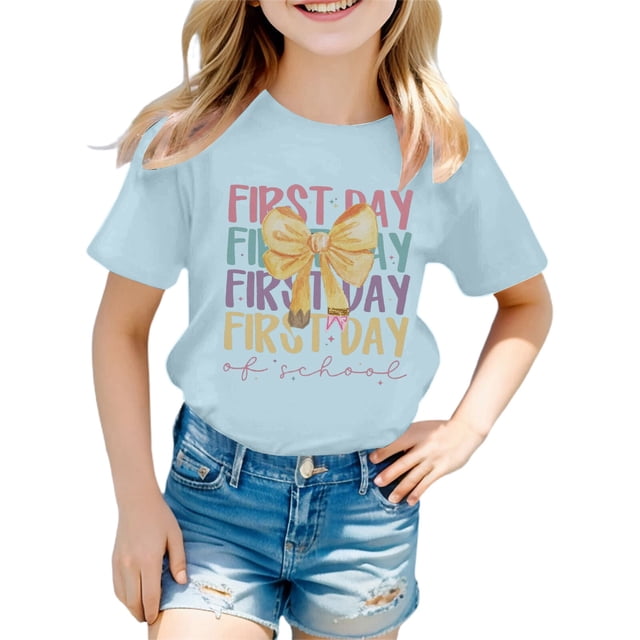 Kureaily Stylish Girls Tops For Everyday Wear Loose Fit Tees & Shirts For Ages 3 16 Perfect For Spring And Summer Easy To Clean Great For