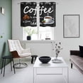 thumbnail image 5 of 2 Panels Kitchen Tier Curtains 39 Inch Length, Black Coffee Vintage Grommets Window Treatment Curtain, Farmhouse Coffee Cup Bean Thermal Curtains Drapes for Living Room/Bathroom, 5 of 9
