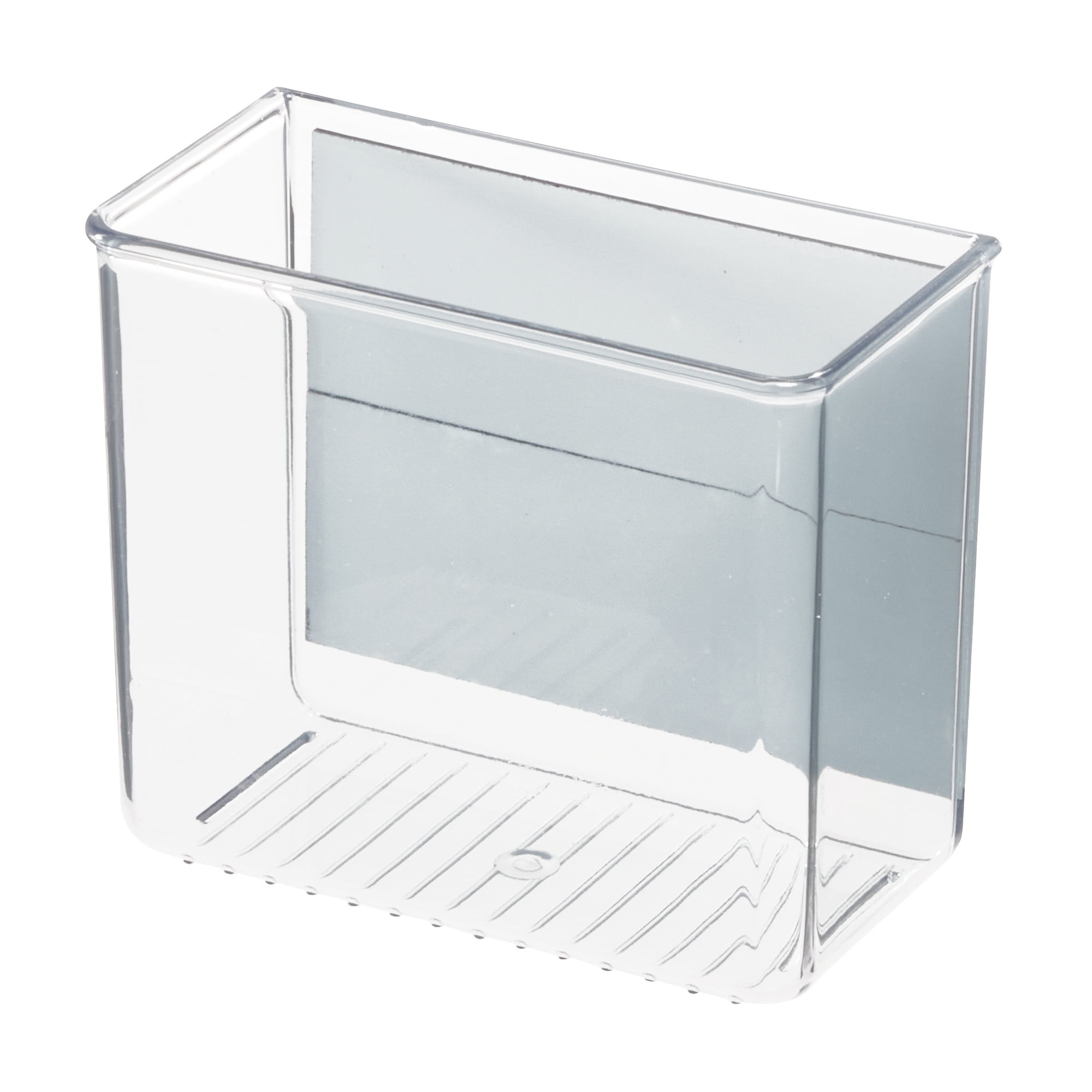 iDesign Small Magnetic Organizer Bin for Laundry Room, 3.08'' x 5.88'' x 5'', Clear