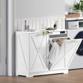 thumbnail image 7 of PUFFCAFE Tilt Out Kitchen Trash Can for 2 Cabinet,Odor Control & Negative Ion & Ozone Garbage Bin,Hidden Recycle Trash Cans for Kitchen,White, 7 of 7