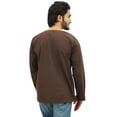 thumbnail image 5 of Atasi Men's Short Kurta Brown Round Keyhole Neck Cotton Tunic Shirt-Small, 5 of 7