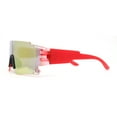thumbnail image 3 of Mens Oversized Wrap Sport Color Mirror Shield Futuristic Sunglasses Red - Orange Mirror, 3 of 4