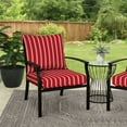 thumbnail image 2 of Mainstays 45" L x 22.75" W Classic Red Stripe Rectangle Outdoor 2 Piece Deep Seat Cushion, 2 of 6