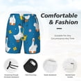 thumbnail image 6 of Picia Cartoon Goose pattern Mens Swim Trunks with Compression Liner Stretch Beach Shorts Quick Dry with Zipper Pockets No-Chafing Board Shorts-XX-Large, 6 of 9