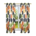 thumbnail image 7 of Yayeee Window Curtains Light Filtering 63"x52" Grommet Panel Pair Home Living Room Decor, Black Clover Pattern, 7 of 7