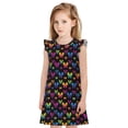 thumbnail image 1 of Balery Rainbow Butterfly Camisón de princesa para niñas, pijama de algodón con mangas abullonadas, suave y bonito.-X-Large, 1 of 6