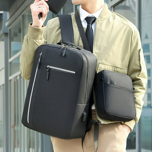 Fankiway Fashion Three-Piece Backpack Backpack Male Business Usb Charging Laptop Bag High-Capacity Students Bag Pc Accessories Computer Accessories