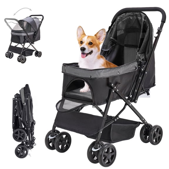 Foldable Pet Stroller for Dogs and Cats