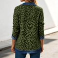 thumbnail image 4 of Stralyhd Loose Fit Leopard Patchwork Shirt Jacket Women Long Sleeve Collared Button‑Up Denim Trim Casual Fall Street‑Wear Shacket Army Green XL, 4 of 7