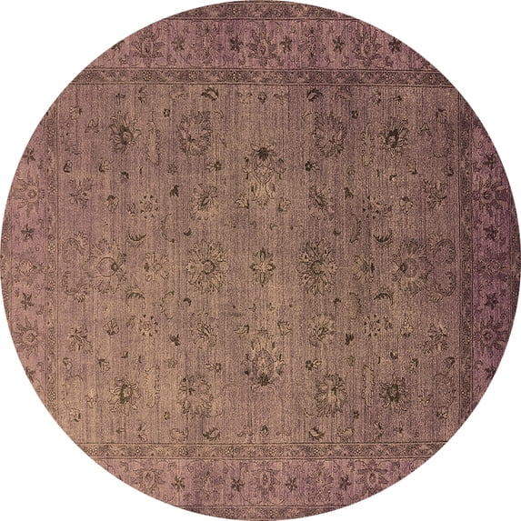 Ahgly Company Indoor Round Oriental Brown Industrial Area Rugs, 3' Round
