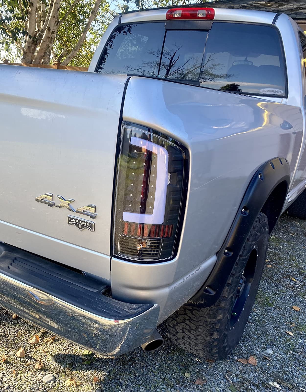 Kojem Neon Tube Tail Light Lamp For 2002-2006 Dodge RAM 1500 2500 3500 - Matte Black Housing, Driver & Passenger Side