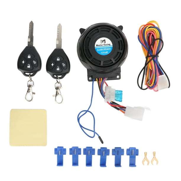 Alarma de motocicleta antirrobo negra con doble control remoto bocina de advertencia audible 12V Jadeshay A