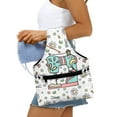 thumbnail image 4 of KUIFORTI Daisy Yarn Bag Crochet Bag Accessories Sewing Machine Print Crochet Bags for Crocheting On The Go, Crochet Project Bag Tote Sewing Gifts for Sewing Lovers, Size S, 4 of 7