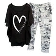 thumbnail image 2 of AKAFMK 2 Piece Linen Set for Women Casual Cotton Linen Sets Oversized T Shirts Camouflage Capris Pants 2024 Loungewear Sets, 2 of 3
