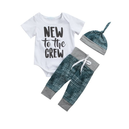 

Hopiumy Baby Summer Bodysuit Tops Pants Sets Clothes Outfits