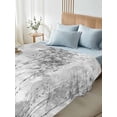 thumbnail image 4 of Contemporary Grey Tree Twim Size Flat Sheet, Wrinkleproof & Fadeproof Cooling Flat Bed Sheet Only, Abstract Art Oil Paiting Breathable Soft Bedding Top Sheets 66 x 96 Inches, 4 of 8