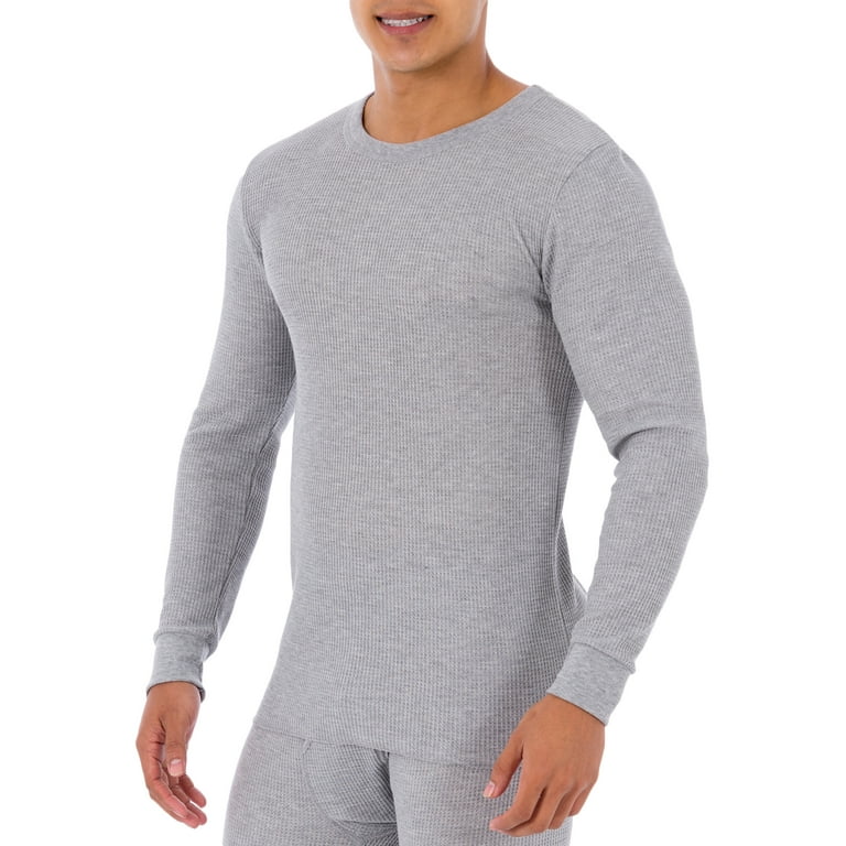 Fruit of the Loom Men s Thermal Waffle Crew Top 2 Pack Sizes S