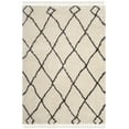 thumbnail image 2 of SAFAVIEH Moroccan Fringe Lavern Geometric Shag Area Rug, Cream/Charcoal, 4' x 6', 2 of 6