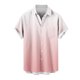 thumbnail image 5 of Blusa y camisa de manga corta con cuello vuelto para hombre, blusa informal de moda con cuello vuelto, estampado degradado, camisa de manga corta con botones, blusa de poliéster para hombre, 5 of 6