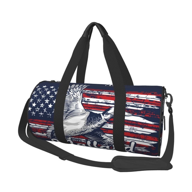 Easygdp Mallard Duck With American Flag Bolsa de Viaje, Bolsa de Mano, Bolsa de Gimnasio, Bolsa de Equipaje para Viaje