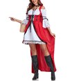 thumbnail image 6 of Mrat Women's 2 Piece Storybook Red-Riding Hood Costume Lace Trimmed Dress Cape Set Halloween Costume S-46 Red-a XL, 6 of 6