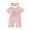Pink, variant on enyan Newborn Baby Girl Summer Outfit Romper Little Sister Lil Sis Embroidery Ruffle Collar Jumpsuit Infant Waffle Clothes(Pink,3-6 Months)