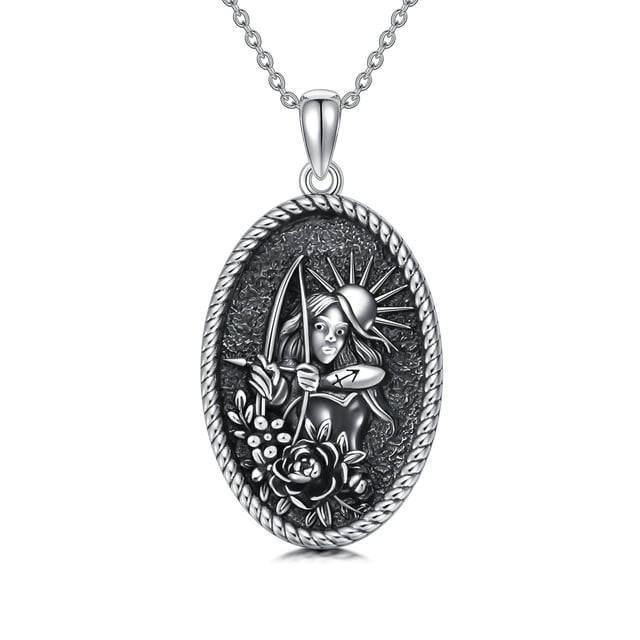 Collar LEECCI Artemis de plata de ley 925 con diosa griega