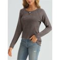 thumbnail image 5 of Long Sleeve Shirts for Women Fall Outfit Fashion Casual T Shirt Round Neck Basic Loose Tunic Tops, 5 of 5