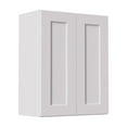 thumbnail image 3 of White shaker Solid Wood Double Doors Wall Cabinet 2 Doors and 2 Shelves for Kitchen Storage, Bathroom Storage, Laundry,Adjustable Shelves Ready to Assemble(24"W×12"D×36"H), 3 of 6