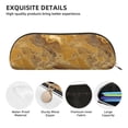 thumbnail image 5 of Leather Semi-Circular Storage Bag 7.5×2.6×1.4in Single Pocket Design Semi-Circular Shape Can Be Used As A Storage Pen Makeup Bag Sandybrown Marble_4, 5 of 7