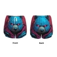 thumbnail image 5 of Lsque Neon Cyberpunk Blue Bear Printed Women's Running Shorts with Liner Pockets,Elastic Quick Dry Workout Athletic Gym Yoga Shorts,Womens High Waist Shorts-XX-Large, 5 of 9