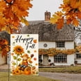 thumbnail image 2 of Sm:)e Fall Garden Flag 12x18 Inch Double Sided - Seasonal Decorative Flag Rustic Autumn Outdoor Yard Decor, Sunflower Maple Leaves and Scarecrow, 2 of 7