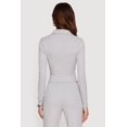 thumbnail image 4 of Women's Brushed Knit Long Sleeve Zip Front Polo Shirt, 4 of 4