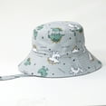 thumbnail image 2 of Baby Sun Hats Toddler Kids Summer Bucket Hat Cartoon Dinosaur Print Wide Brim Sun Hat Soft Breathable Outdoor Beach Hat Fisherman Style Girls Sun Hat Grey 1 Years-2 Years, 2 of 7